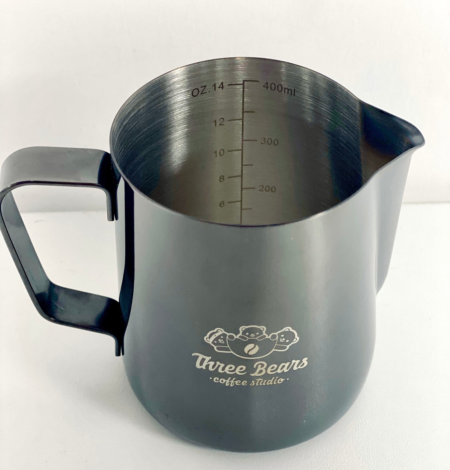 Milk Frothing Pitcher-Three Bears Coffee Milk Jug 400ml with scale